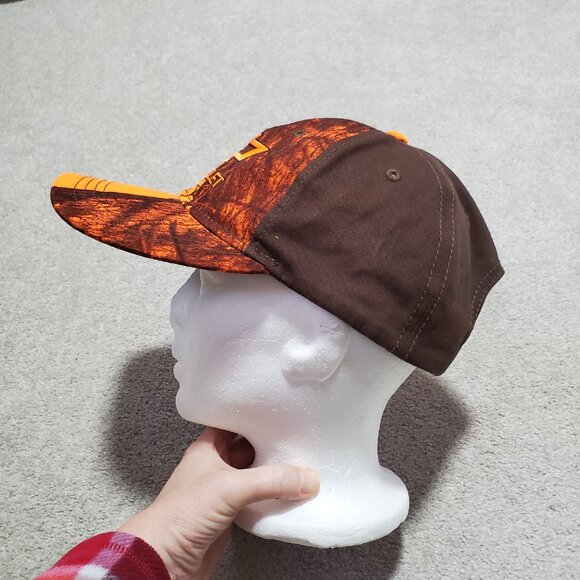 GM CHEVY Chevrolet Mossy Oak Blaze Camo Hat Cap Adjustable Orange Brown Men's OS - Picture 4 of 9